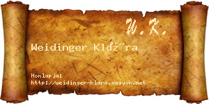Weidinger Klára névjegykártya